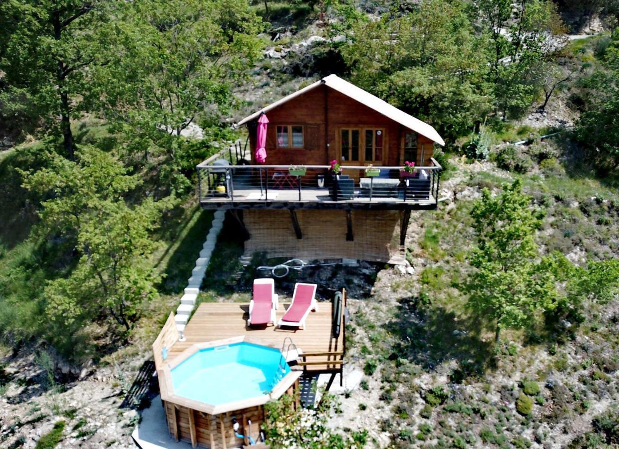 Chalet Sur Pilotis Avec Piscine Privee Luceram Экстерьер фото